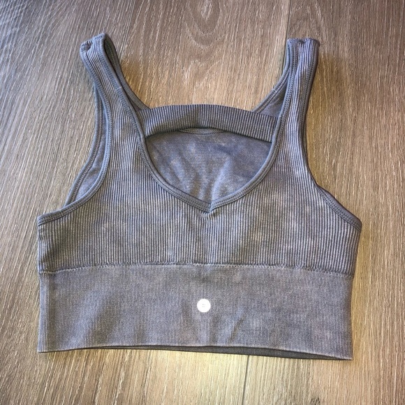 Harmony and Balance Grey Ribbed Sports Bra Size Small - Picture 10 of 10